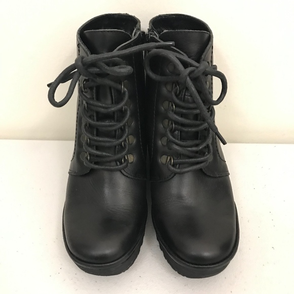 Fly London Women Black Platform Wedge Boots 37 - Picture 2 of 8